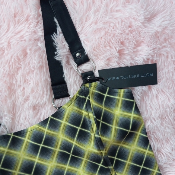 SOLD OUT ONLINE! Dolls kill Vile & Enchanted plaid set- widow goth corset - Picture 8 of 14